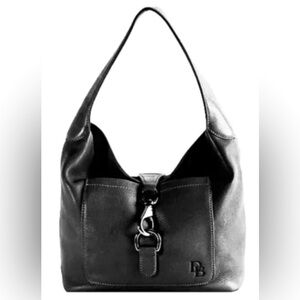 Black Leather Dooney & Bourke Annalisa Sac Hobo Handbag